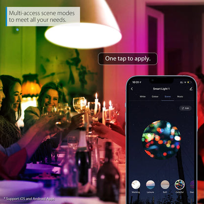 LVWIT E14 Smart Bulb,Alexa Light Bulbs,C37 RGB Smart Candle Bulbs,470Lm,4.9W Replace 40 Watt Screw Smart Bulb Work with Alexa,Echo and Google Assistant,Tuya(Pack of 4)