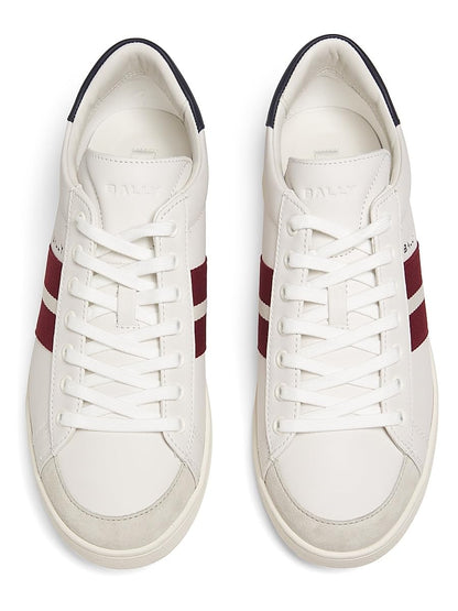 Bally, Thiago Ribbon Low-Top Leather Sneakers, WHITE PEACOAT, 12 US