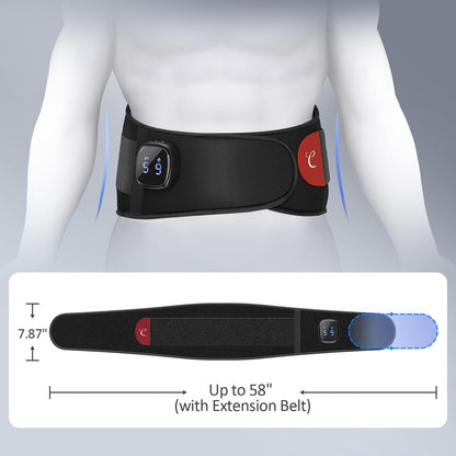 Comfytemp Cordless Portable Heating Pad with Massager for Lower Back Pain Relief, 9 Heat 5 Vibration 3 Intensity, FSA Eligible HSA Rechargeable Wireless Heated Waist Belt APP Control Gifts for Mom Dad