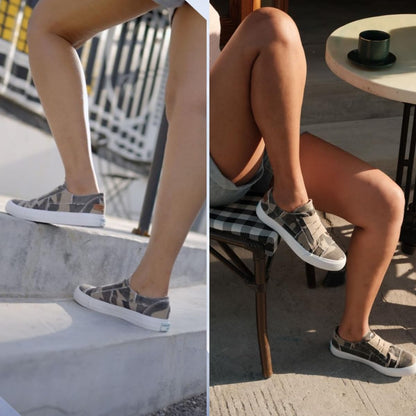 JENN ARDOR Women's Slip On Sneakers No Laces Low Top Canvas Sneakers Fashion Flats Comfortable Casual Walking Shoes