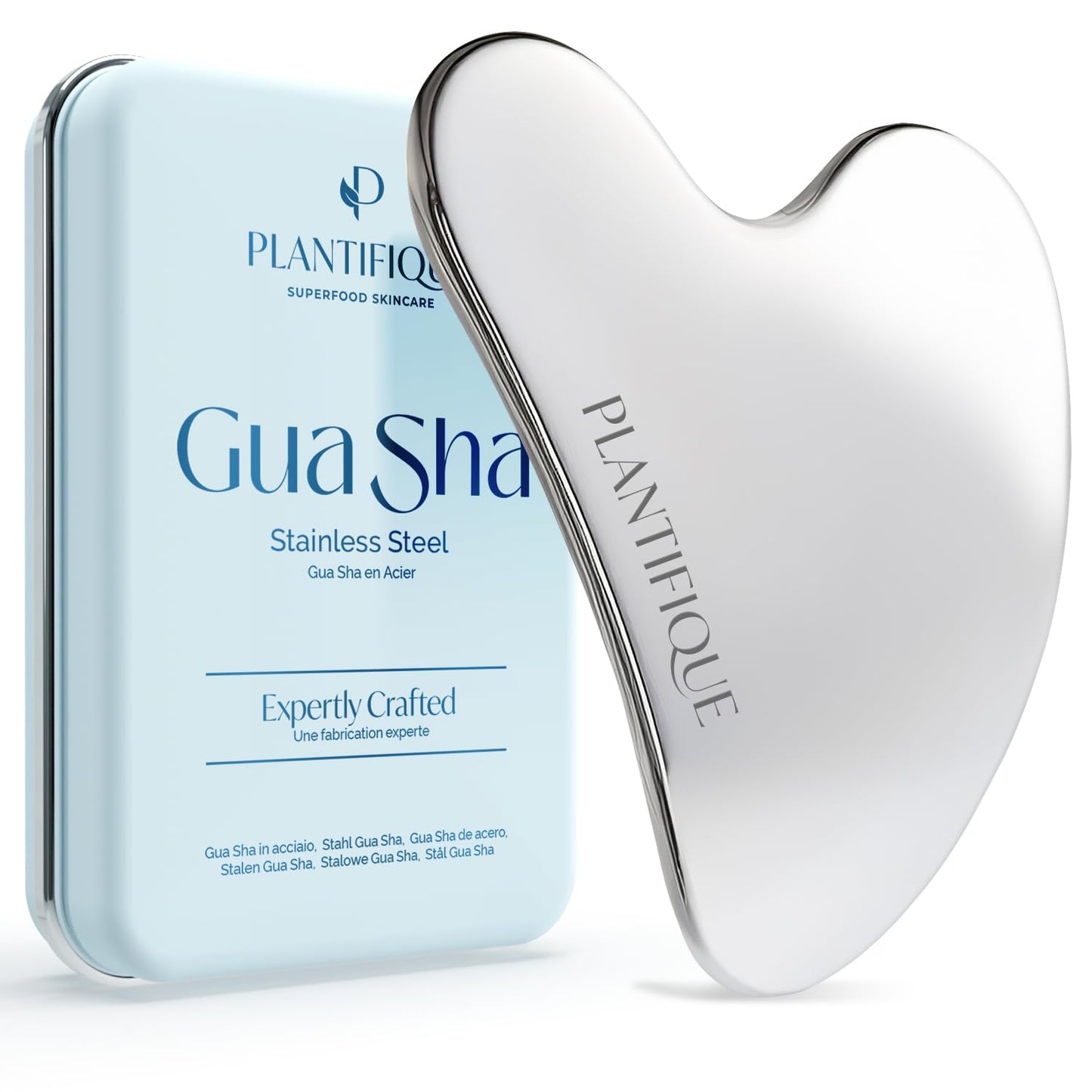PLANTIFIQUE Jade Roller & Gua Sha Set – Real Jade Facial Tools for Skin Care Routine – Certified Face Massager for Radiant Skin