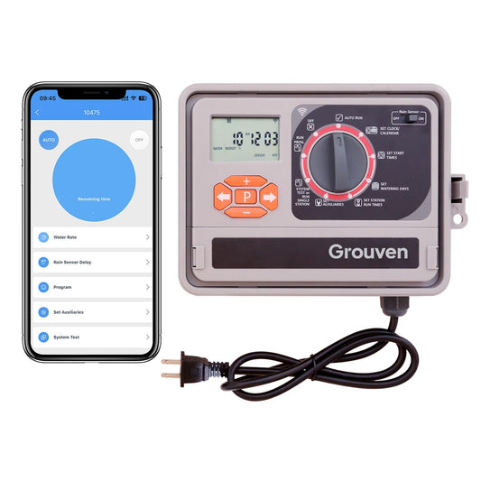 Grouven Garden Smart 11-Zone WiFi Sprinkler Controller Watering Timer Irrigation System Outdoor/Indoor