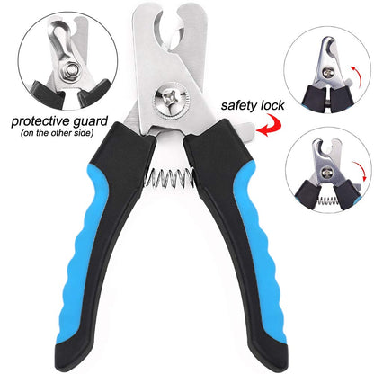 Freewindo Dog Grooming Scissors Kit, Safety Round Tip, Heavy Duty Stainless Steel Dog Scissors and Nail Clippers, 6 in 1 Dog Grooming Kit