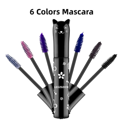 LGSZGDCN Purple Lashes Extensions mascara Eyes Makeup eyelash serum coloured Mascara Waterproof Fast Dry Eyelashes Curling Lengthening Party Stage Use