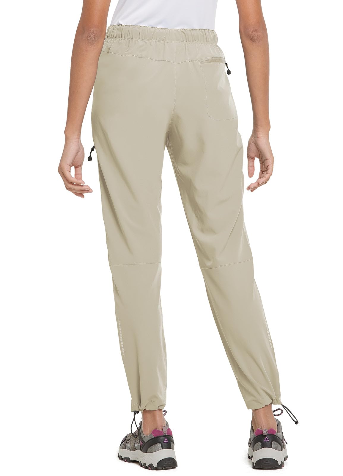 baleaf Cargo Pants for Women Petite Joggers Lightweight Quick Dry Pant Water Resistant 27'' Travel Workout Athletic Trip 27''-Suntan XL