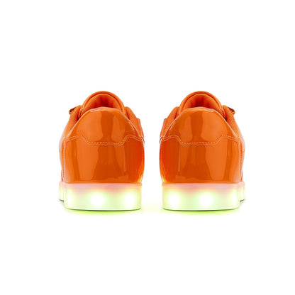 OEKLA Unisex LED Shoes - Fashion Light Up Sneakers, Breathable USB Charging Glowing Luminous LED Shoes for Men Women (Orange, Adult, 12, US Footwear Size System, Medium)