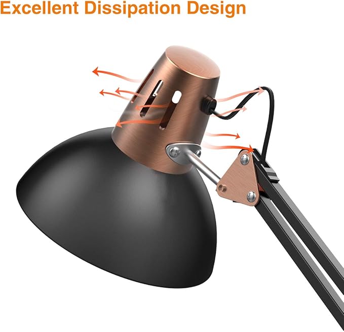 LEPOWER Metal Floor Lamp, Adjustable Swing Arm Floor Lamps with Heavy Duty Base, Architect Reading/Standing Lamp for Living Room with On/Off Switch, Office, BedroomStudy Room, Drawing Sand Black