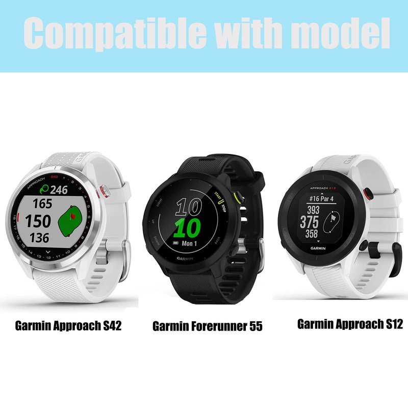 Lamshaw Compatible for Garmin Forerunner 55 Band, Stretch Elastics Nylon Adjustable Replacement Strap Accessories Compatible for Garmin Forerunner 55 / Approach S42 / Approach S12/D2 Air (Blueprint)