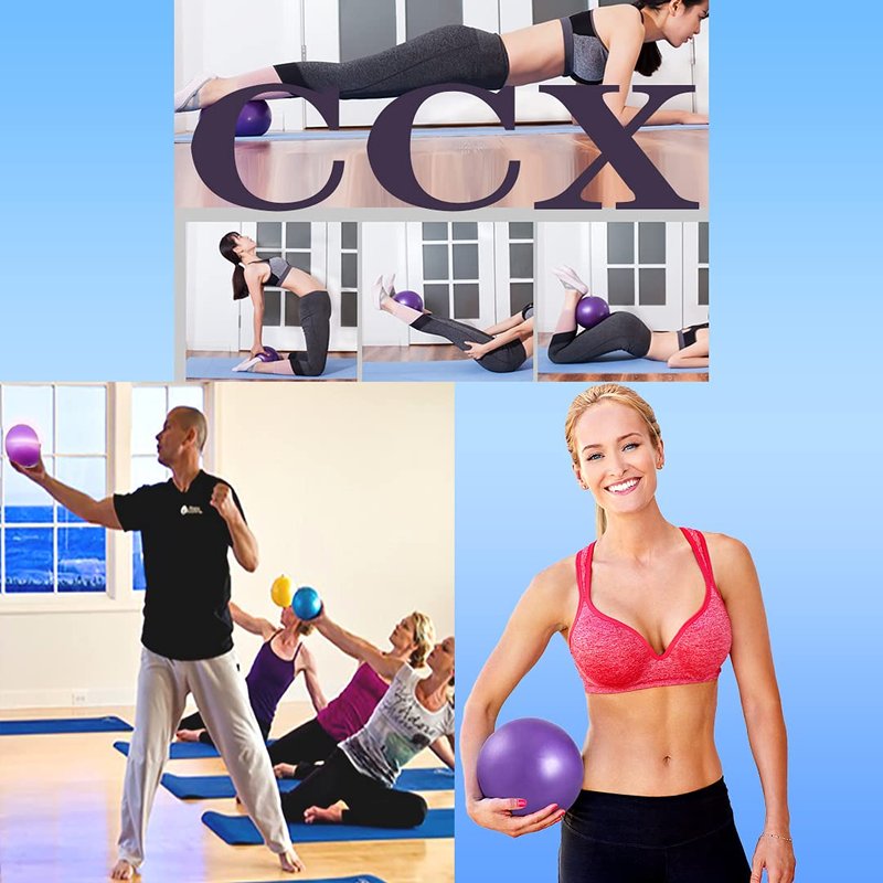 XIECCX Mini Yoga Balls 6 Inch Exercise Pilates Therapy Balance Micropore Ball Barre Equipment for Home Stability Training Physical Core Training with Pump(Blue)