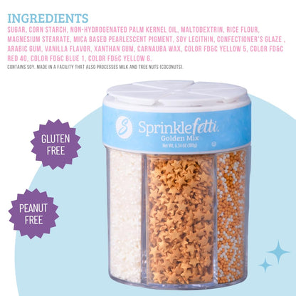 Sweets Indeed Valentines Sprinkles 6-Cell Jar | Heart Sprinkles, Red White Pink Jimmies & Sanding Sugar | Baking & Decorating | 6.45 ounces