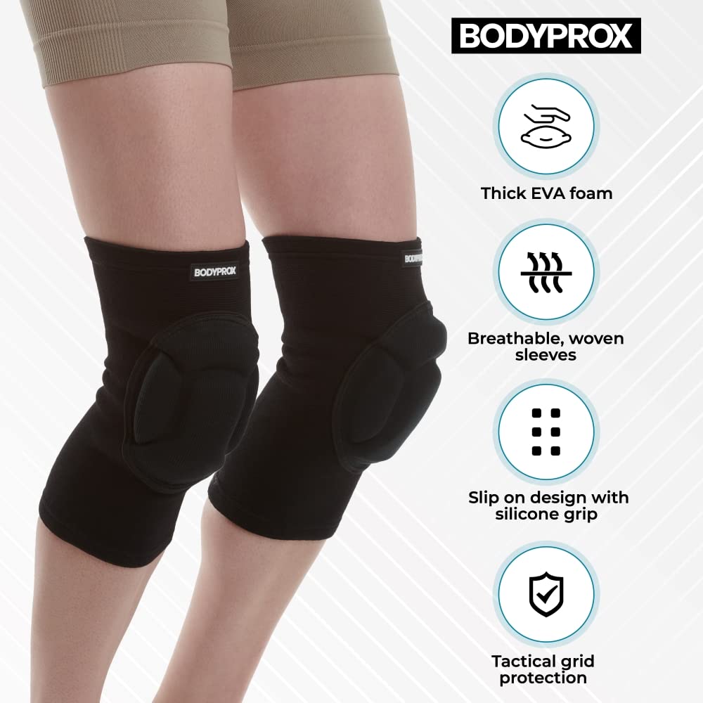 Bodyprox Protective Knee Pads, Thick Sponge, Collision Avoidance Knee Sleeve (Large)