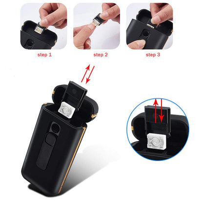 Cigarette Case with Lighter Cigarettes Box Portable 20pcs 100's Slim Cigarettes USB Lighters 2 in 1 Rechargeable Flameless Windproof Electric Lighter (Rose Gold)