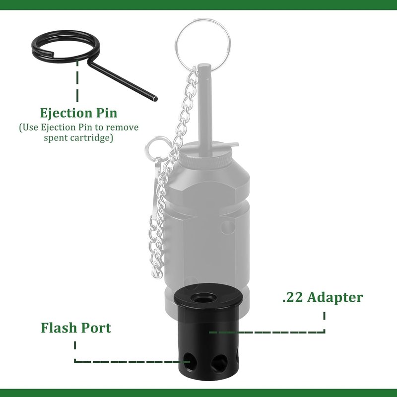 22 Adapter for 12 Gauge Trip Alarm – Camping Trip Wire Alarm Device with Perimeter Warning System – Early Warning Security for Campsites and Property – Black