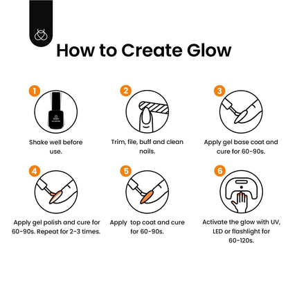 Beetles Halloween Gel Nail Polish – Luminous Orange Glow in the Dark Gel Polish, Soak Off Uv LED Nail Lamp Halloween Nail Art Manicure Salon DIY Home 0.5Oz