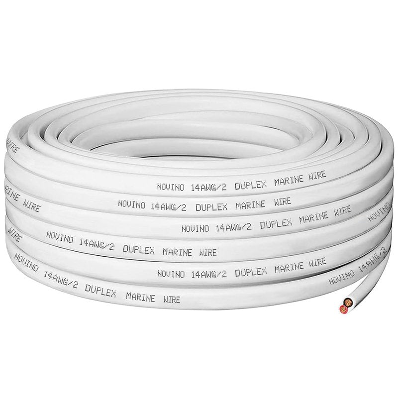 14 Gauge Marine Wire,14 AWG 30ft 14/2 Duplex Marine Grade Wire,Tinned Copper Oxygen-Free Boat Electrical Cable for Boat/Automotive/RV/Solar/LED Strips