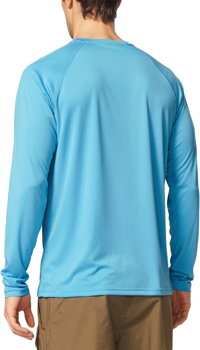 Baleaf Men's UPF 50+ Sun Protection Shirt - Quick Dry Long Sleeve Rash Guard for Fishing & Swimming