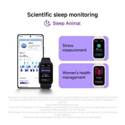 XIAOMI Smart Band 9 Active, Sports fitness tracker, 1.47'' TFT display, 60Hz high refresh rate, 18 Days Battery Life, sleep and health monitoring, 50 sports modes, 5ATM, iOS & Android - Black