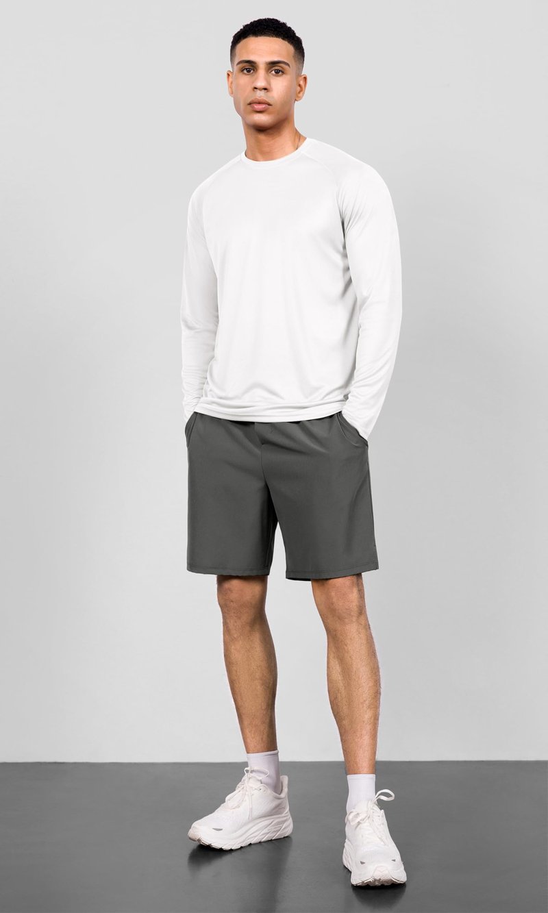 ODODOS Men's Quick Dry Long Sleeve Shirts UPF 50+ Sun Protection SPF Athletic Tops Workout Fishing T-Shirts, White, XX-Large