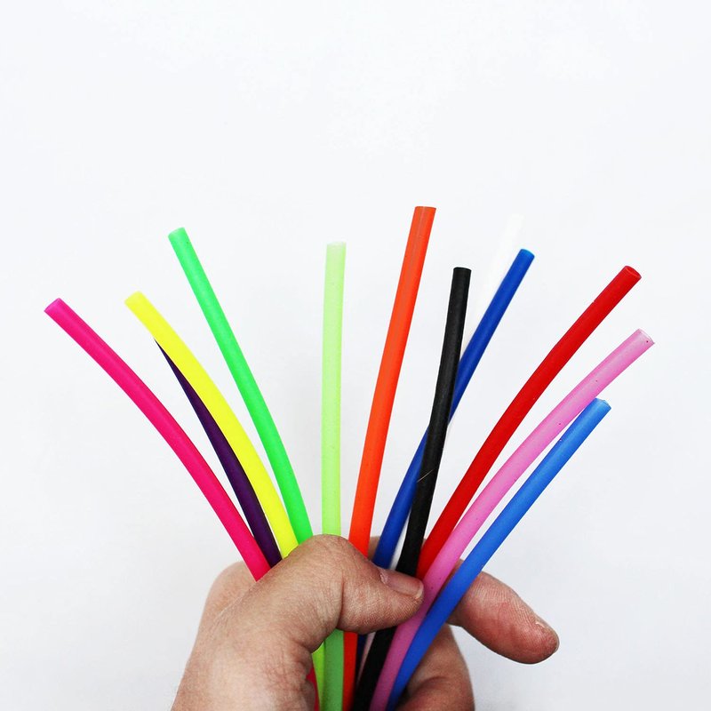 Tigofly 12 pcs 12 Colors UV Silicone Tube 1/8" ID x 5/32" OD Small Soft Flexible Hollow 10inch Fly Tubing Fly Tying Tubes Materials