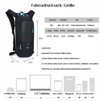 WINDCHASER Bike Backpack, Waterproof Breathable Cycling Bicycle Rucksack, 10L Mini Ultralight Biking Daypack Sport Bags Gift for Fitness Running Hiking Skiing Trekking