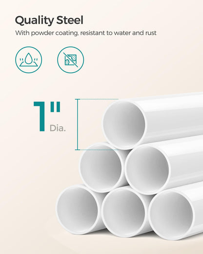 SONGMICS Shower Corner Shelf, 4-Tier Bathroom Shower Shelf, 85-305 cm Adjustable Shower Caddies, Bathroom Organiser, White BCB001A