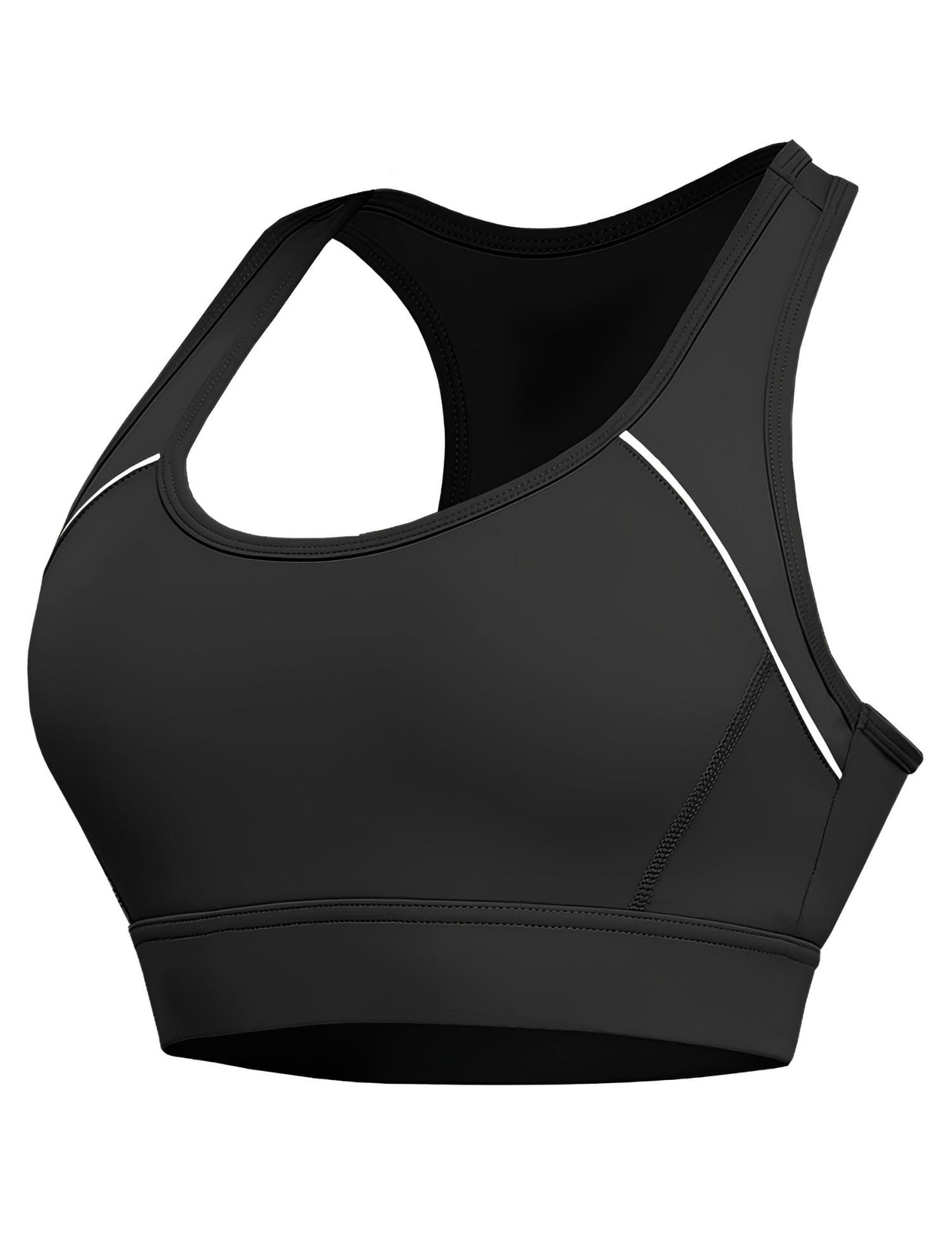 Sports Bras Women High Impact, Seamless Racer Back Padded Support Comfort Bra, Adjustable Running Bra Women High Impact, Ladies Sports Bras for Yoga Gym Workout Fitness Black(M)