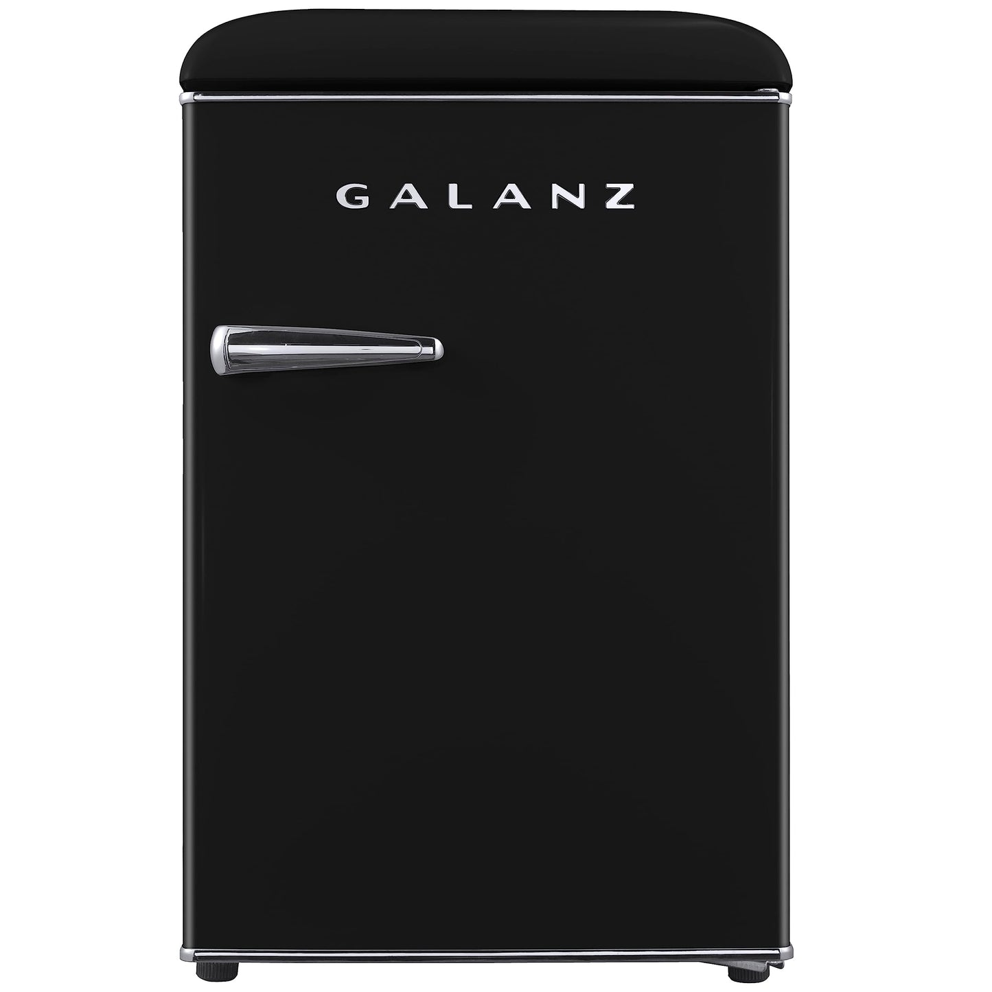 Galanz GLR25MBKR10 Retro Compact Refrigerator, Mini Fridge with Single Doors, Adjustable Mechanical Thermostat with Chiller, Black, 2.5 cu ft