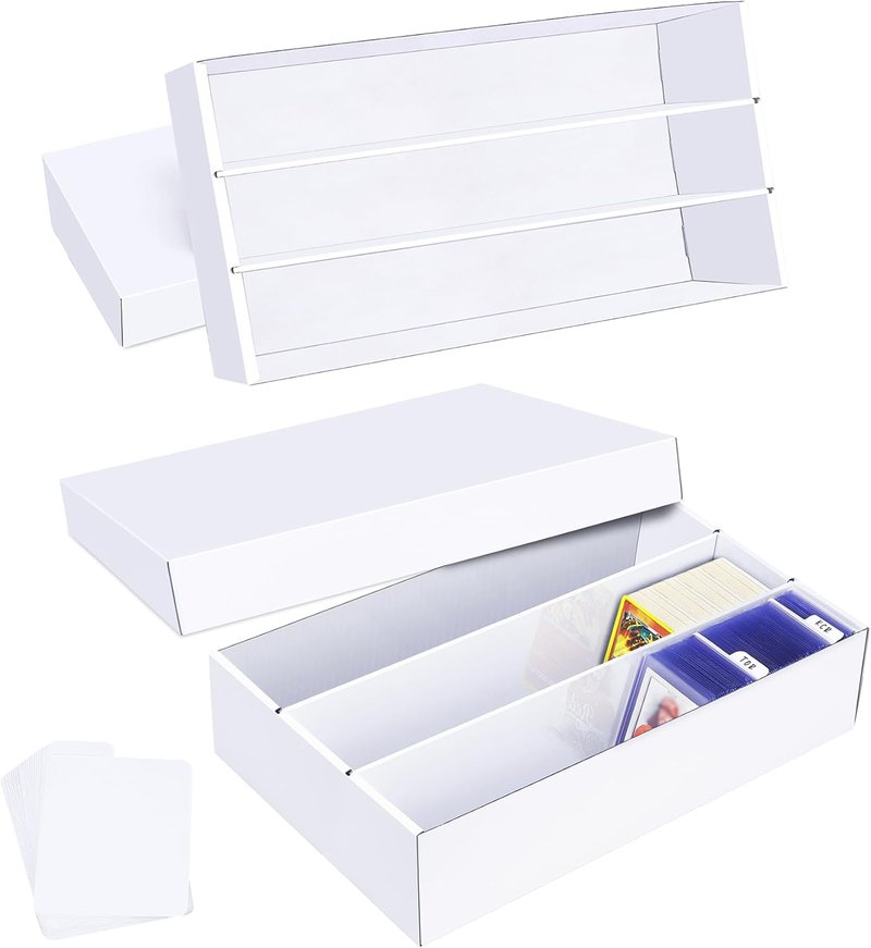 Trading Card Storage Box - 2400 Count Cardboard Organizer with Dividers | Perfect for MTG, TCG, Sports