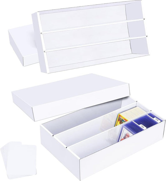 Trading Card Storage Box - 2400 Count Cardboard Organizer with Dividers | Perfect for MTG, TCG, Sports