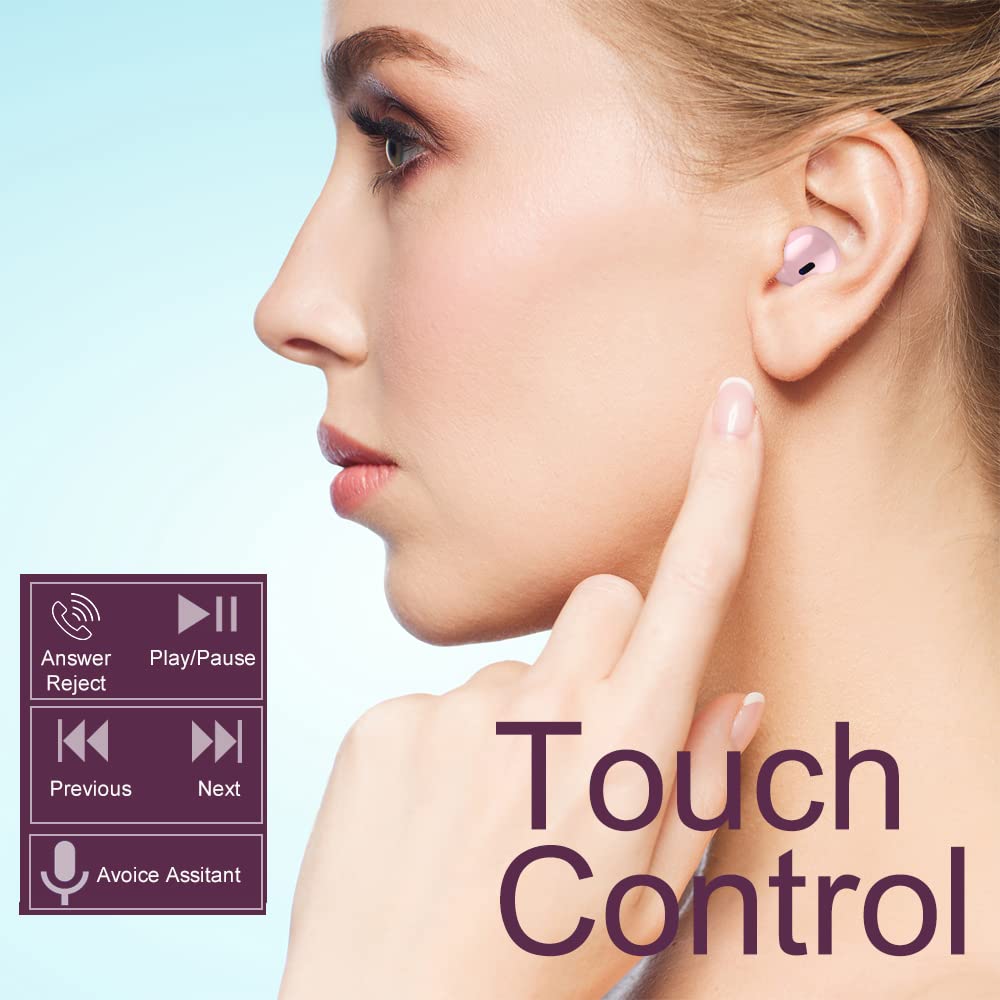 eleror Invisible Earbuds Bluetooth Mini Size, Wireless Earpiece Semi-in-Ear Ear Buds for Small Ear with Clear Sound, Comfortable Fit for Work, Home, Outworks