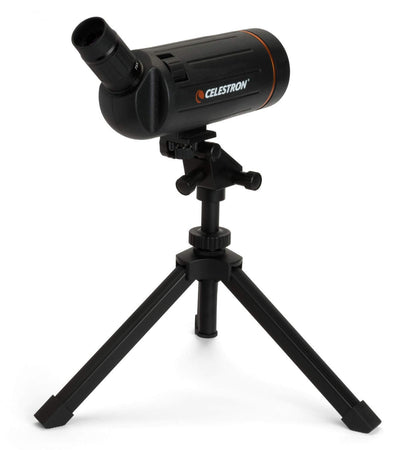 Celestron 52238 Mini Mak 70mm Angled Spotting Scope – Maksutov Spotting Scope – Great for Long Range Viewing – 25–75x Zoom Eyepiece – Multi-Coated Optics – Rubber Armored – Tabletop Tripod Included