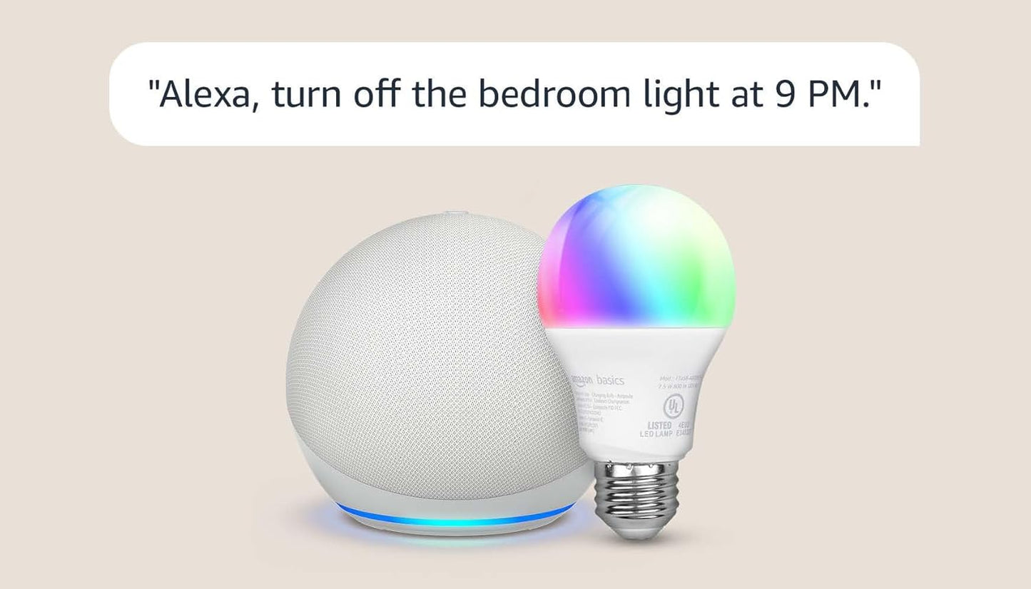 Echo Dot with Amazon Basics Smart Color Bulb
