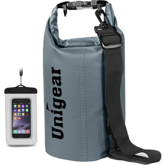 Unigear Dry Bag Waterproof, Floating and Lightweight Bags for Kayaking, Boating, Fishing, Swimming and Camping with Waterproof Phone Case (Gray, 40L)
