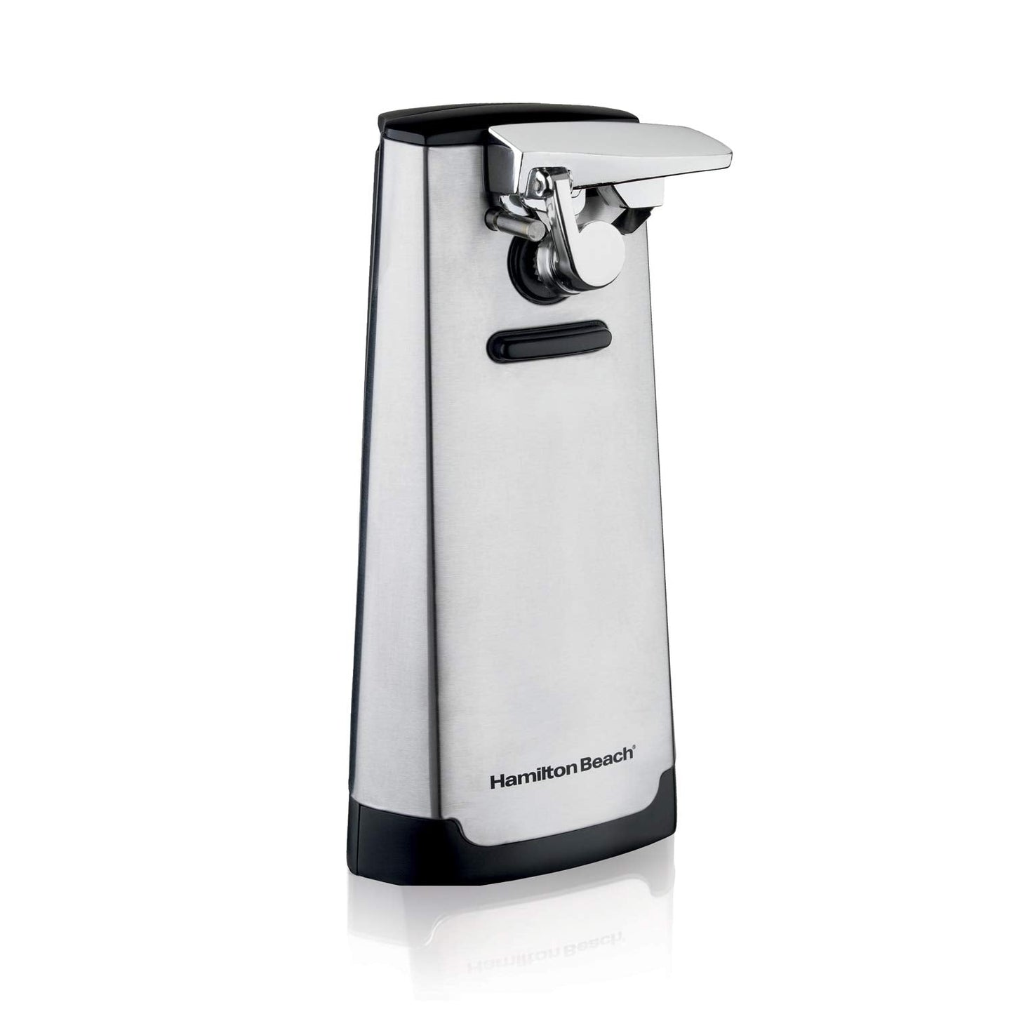 Hamilton Beach Extra-Tall Electric Automatic Can Opener with Easy-Clean Detachable Cutting Lever, Cord Storage, Knife Sharpener, Brushed Stainless Steel (76700)