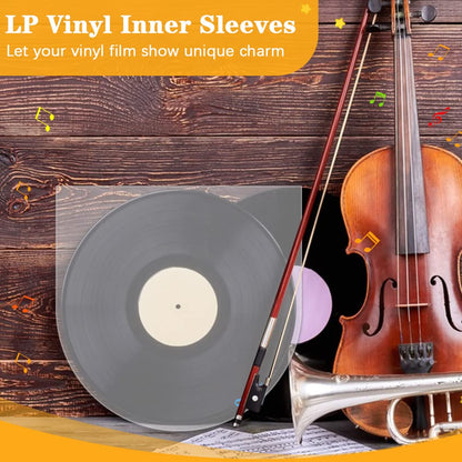 PERFETSELL 50 Pieces Record Sleeves 12 Inch LP Vinyl Inner Sleeves Semi-Transparent Anti Static Single Cover Round Record Album Covers for 12 Inch Record