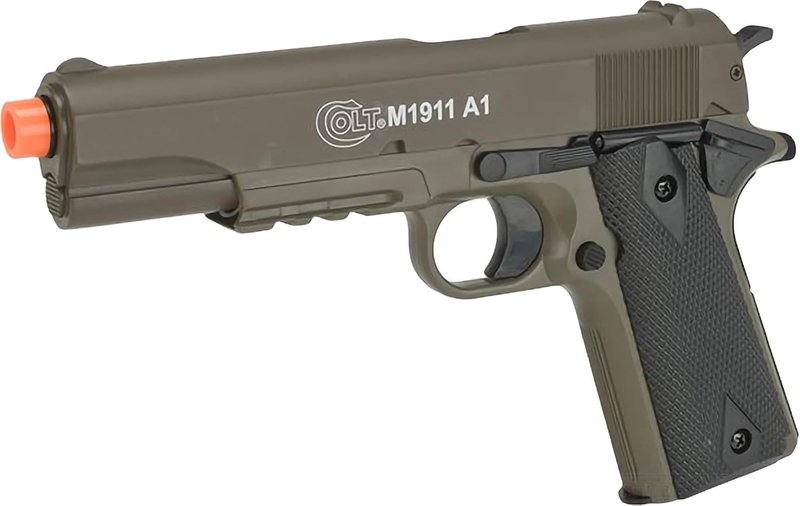 Colt Licensed M1911A1 Full Size Airsoft Spring Pistol - Metal Top | Tan Color