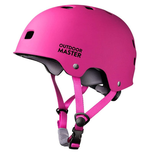 OutdoorMaster Skateboard Cycling Helmet - Two Removable Liners Ventilation Multi-Sport Scooter Roller Skate Inline Skating for Kids, Youth & Adults - M - Pink