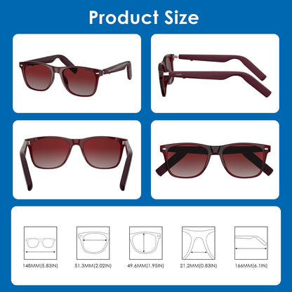 GetD AI Glasses for Men & Women, Smart Glasses Powered by ChatGPT, AI Real-time Translation with 145 Languages, 11H Music Play, Bluetooth Glasses with Photochromic Lens for Daily Use, Travel