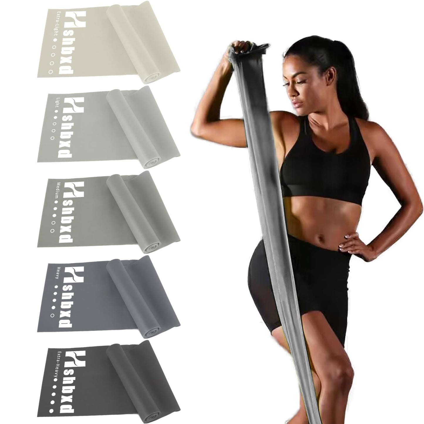 Resistance Bands for Working Out, Physical Therapy Bands, Latex Free Elastic and Exercise Bands Set for Stretching, Suitable for Rehab, Yoga, Pilates, Gym, Home Exercise