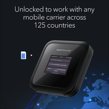 NETGEAR Nighthawk M3 – 5G Mobile Router with WiFi 6, up to 2.5Gbps - Sim Slot Unlocked - Portable WiFi Hotspot for Personal/Business - 5G & 4G MiFi - AX3600 WiFi 6, up to 32 Devices (MH3150)