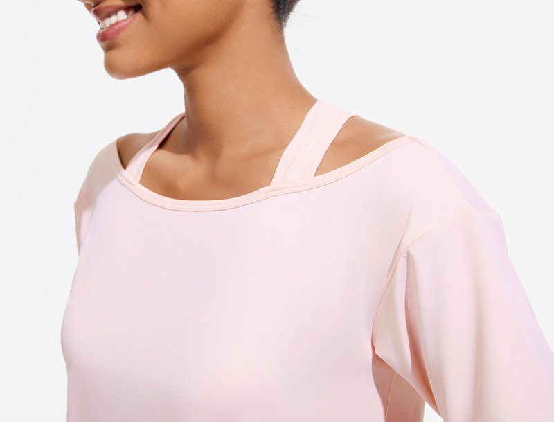Women's Short Sleeve Workout Shirts Quick Dry Cold Shoulder Loose Fit Gym Yoga Athletic Running Tee Tops Lightweight Breathable