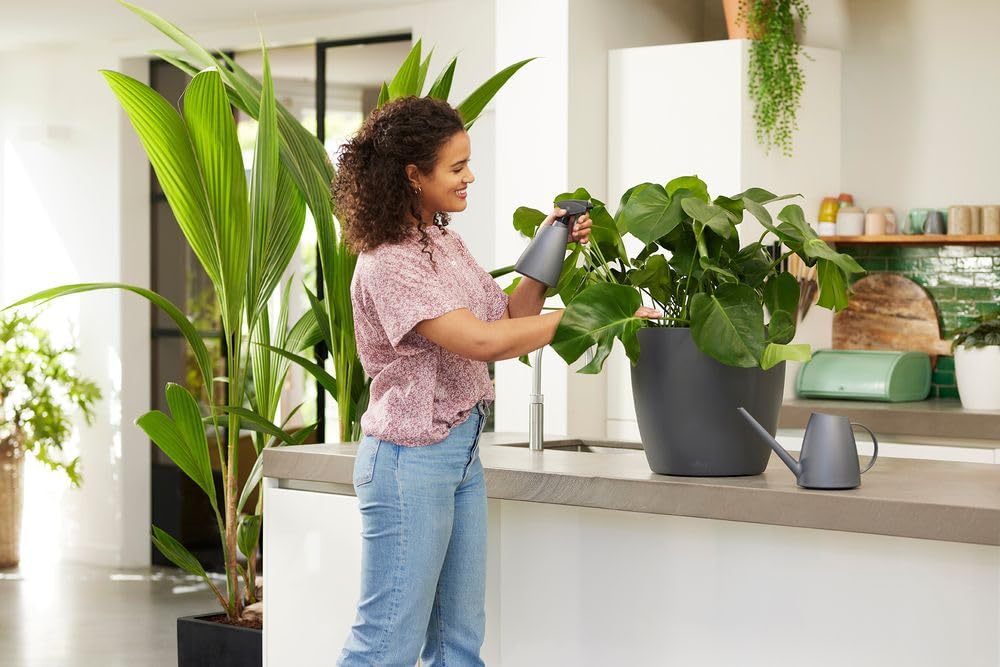 Elho Brussels Watering Can 33 - Watering Can Indoor - 1.8 liters - Ø 33.0 x H 17.0 cm - Black/Anthracite
