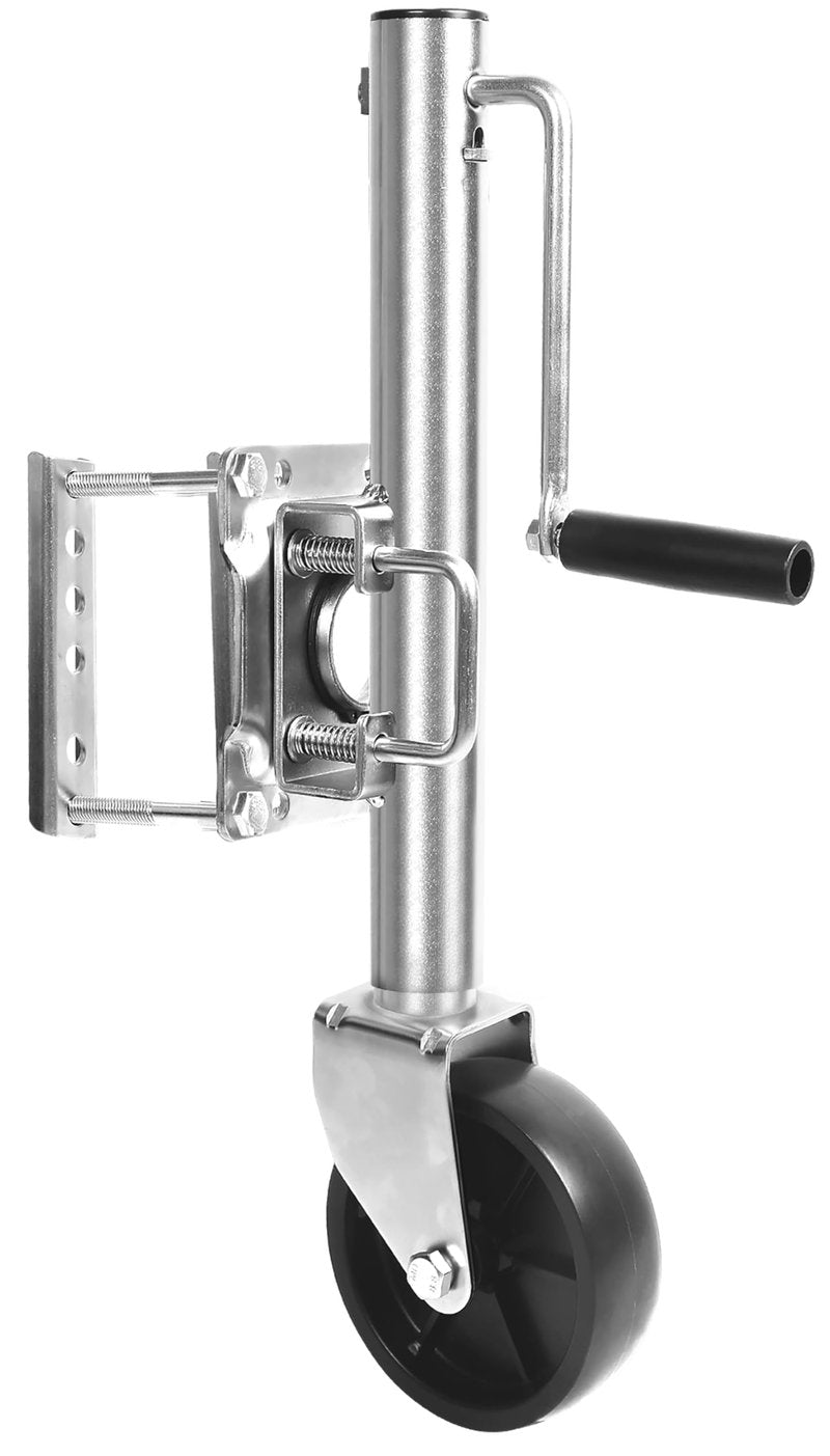 MaxxHaul 10" Lift Swing Back Trailer Jack - 1,000 lb Capacity Heavy Duty Bolt-On Trailer Tongue Jack with 6" Smooth-Rolling Wheel and Side Wind Handle (70148)