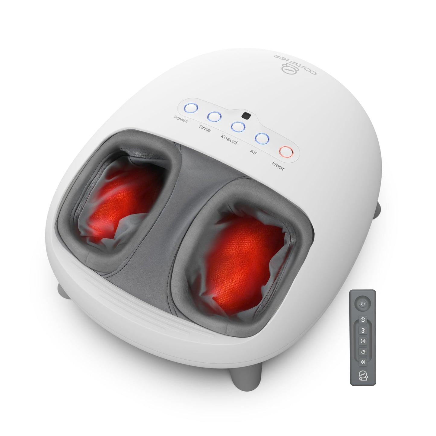 COMFIER Shiatsu Heated Foot Massager with Heat for Plantar Fasciitis Neuropathy, Deep Kneading Vibration Feet Massager for Mon Dad Men Women-Home Office Use
