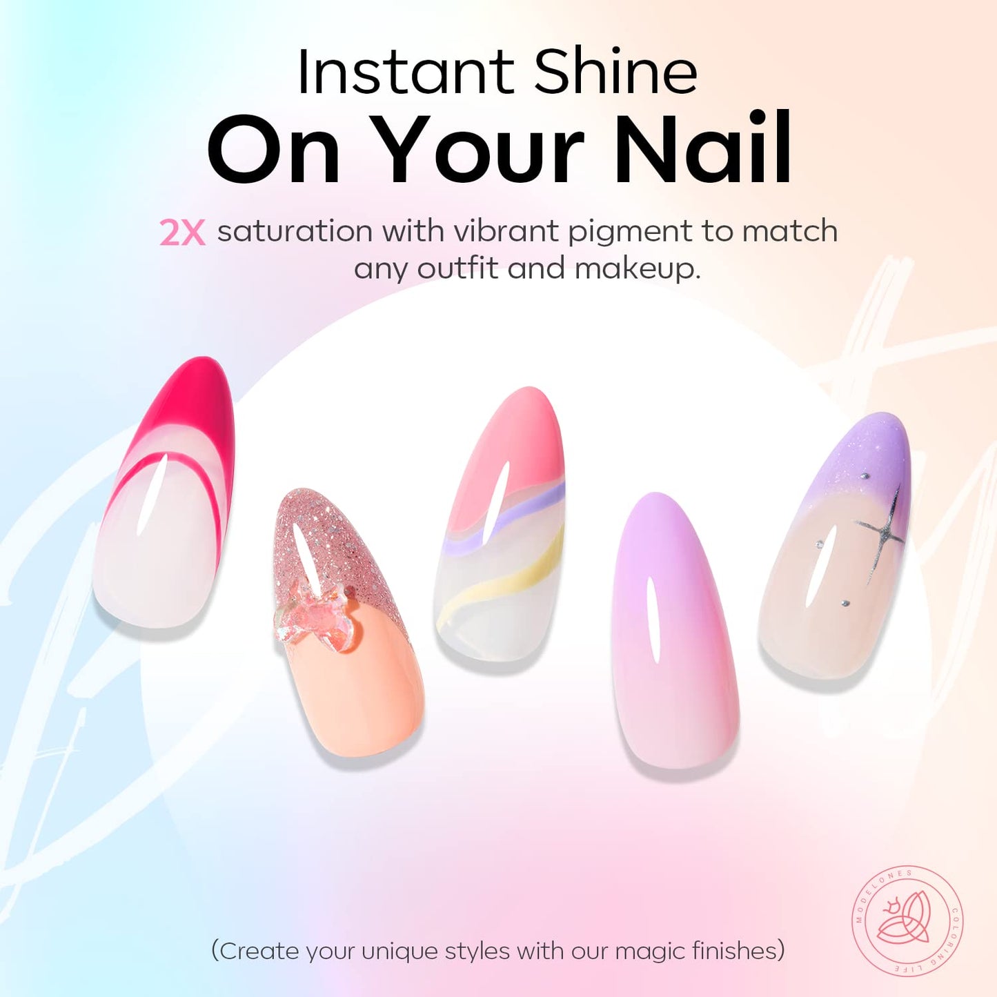 modelones 24PCS Gel Nail Polish Set, Fall Winter Cat Eye Shimmer Gel Polish Kit Soak Off with Glitter, Glossy and Matte Top Base Coat DIY Manicure at Home
