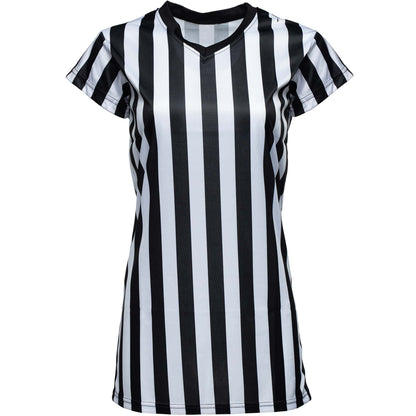 Murray Sporting Goods Women's Referee Shirt | Women's V-Neck Officials Jersey, Halloween Costume, or Waitress Uniform (Large)