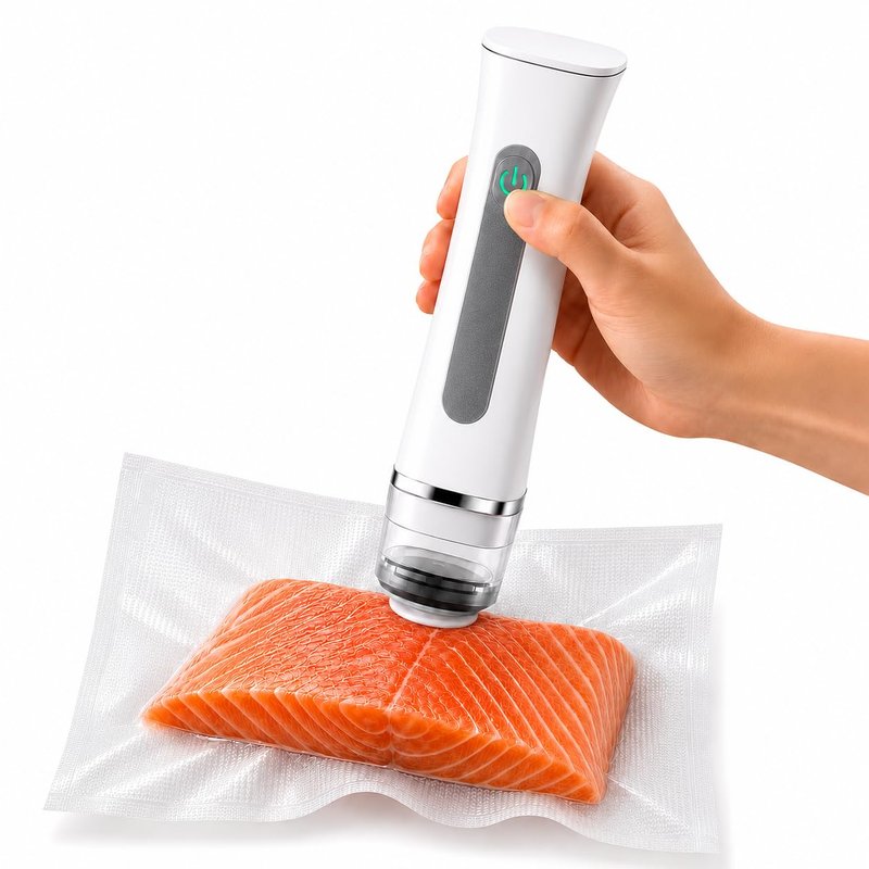 Handheld Vacuum Sealer for Food, Compact Portable Cordless Vacuum Sealer with 30 Reusable Bags, One-Touch Food Sealer for Kitchen, Freezer & Travel