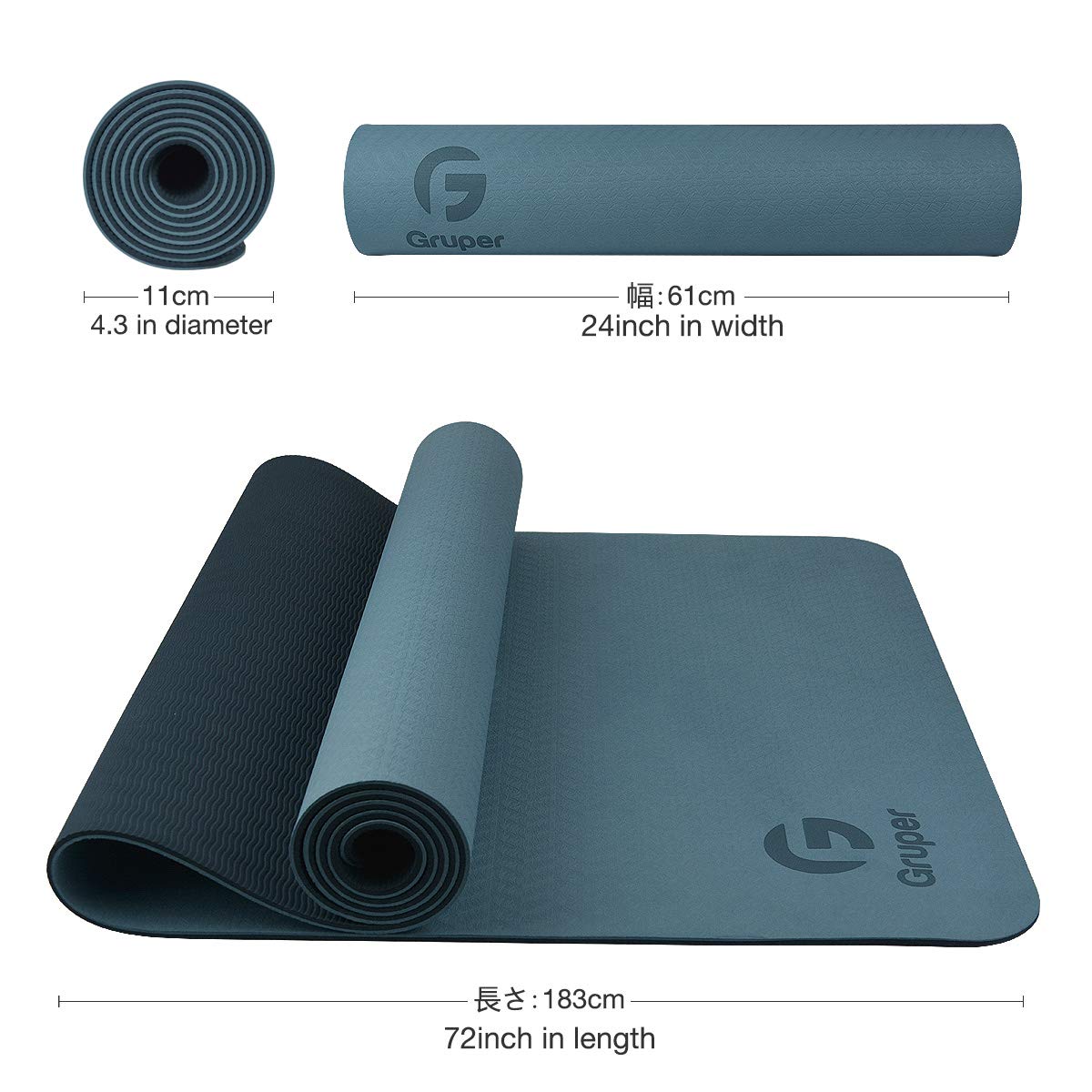 Yoga Mat Non Slip, Eco Friendly Fitness Exercise Mat with Carrying Strap,Pro Yoga Mats for Women,Workout Mats for Home, Pilates and Floor Exercises