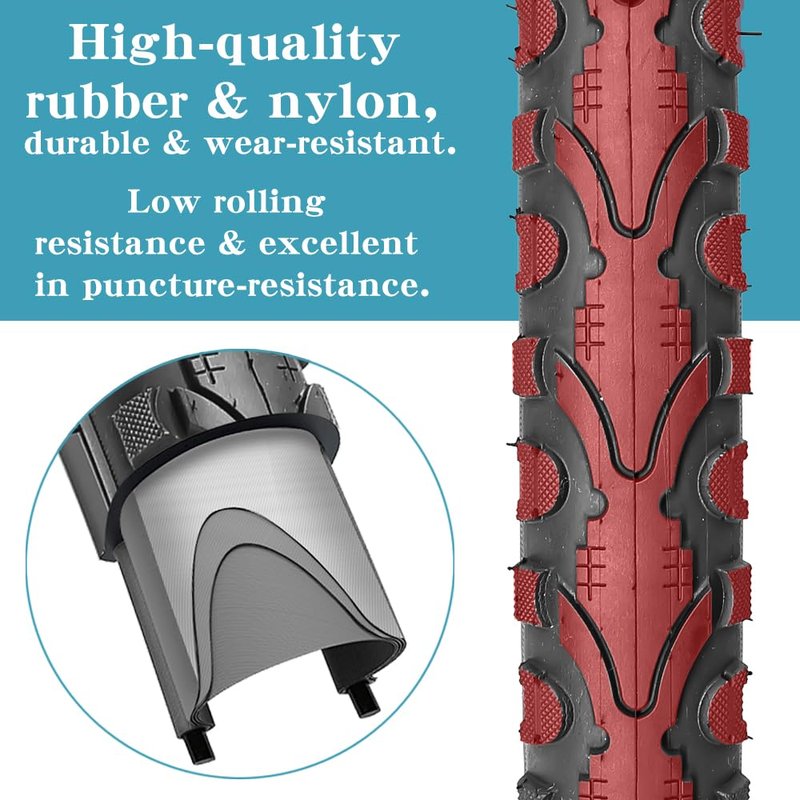 SIMEIQI Pair of 26"x1.75" Bike Tires with or Without Inner Tubes of 26“x1.75”/2.125“ Replacement Tire for Hybrid City Road Commuter Bicycles Urban