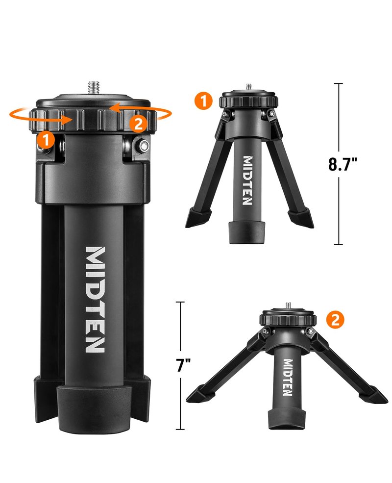 MidTen Portable Shooting Rest Shooting Tripod Rifle Stand for Shooting Range Lightweight Bench Rest Shooting Tripods for Rifles with 360° Rotate V Yoke Holder (6.1-7.9'')